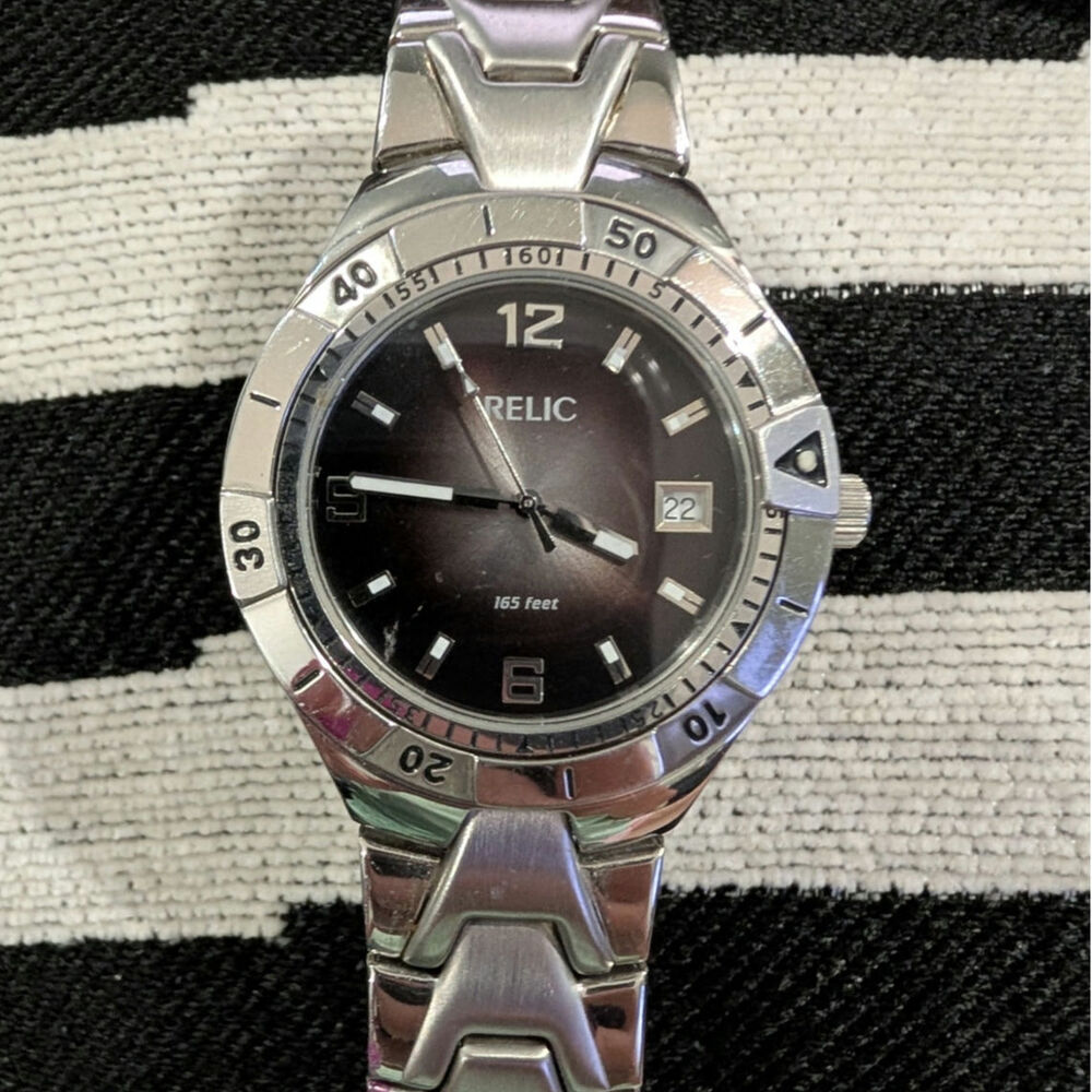 Relic ZR11607 Men's Stainless Steel Watch Water Resistant